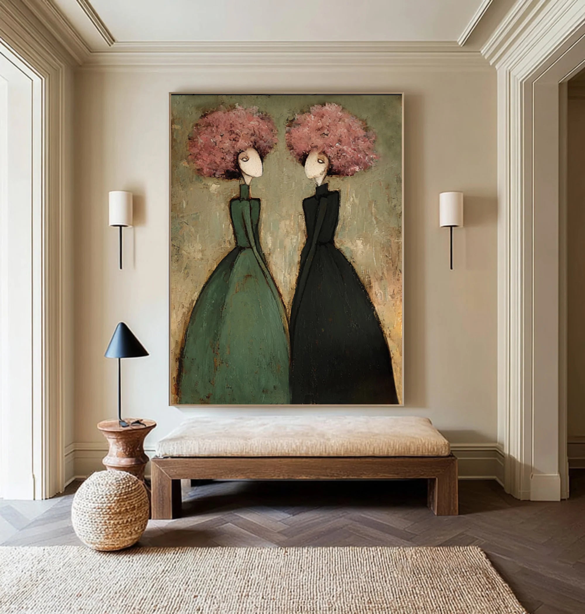 Textured Duo Figures Wall Art