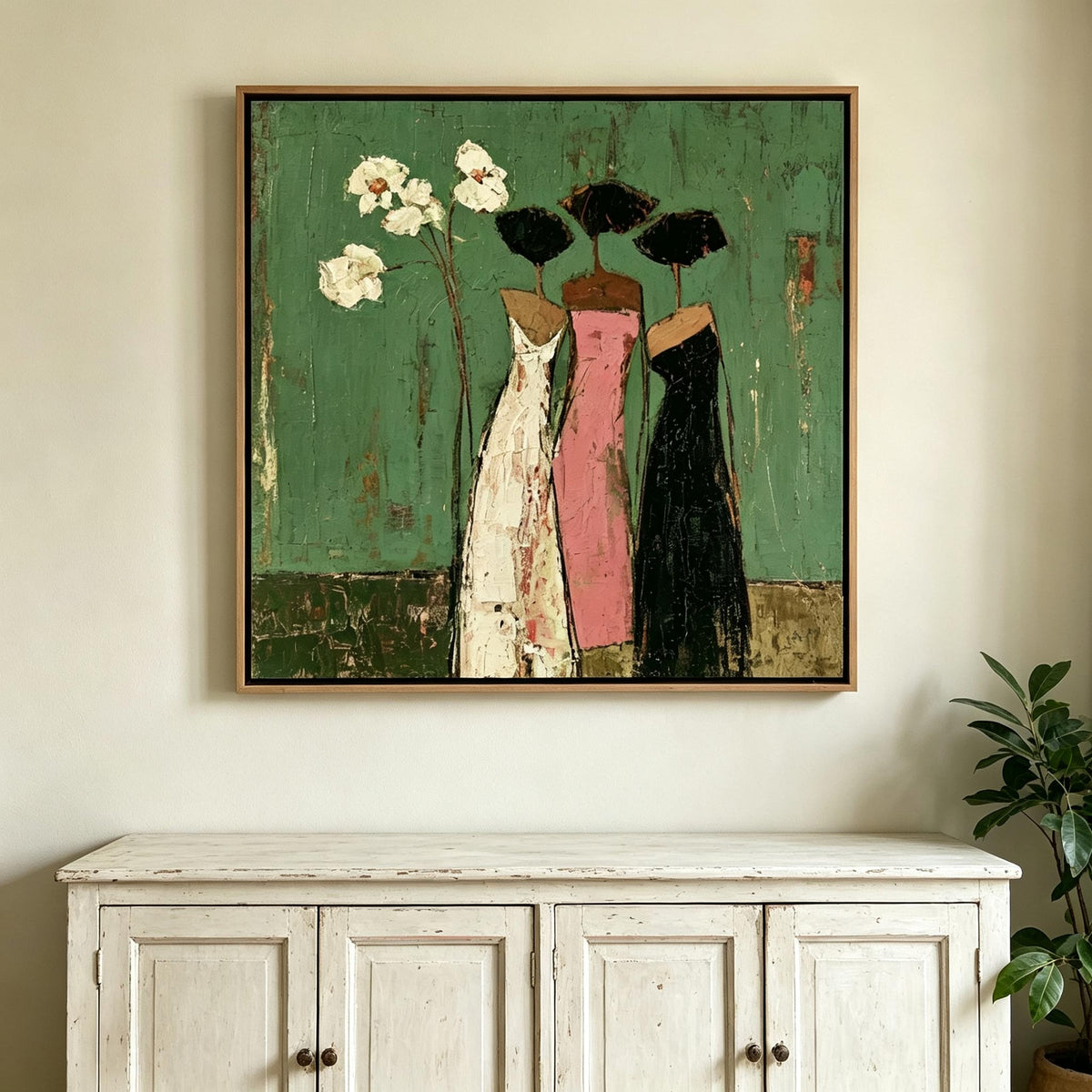 Textured Three Women Wall Art