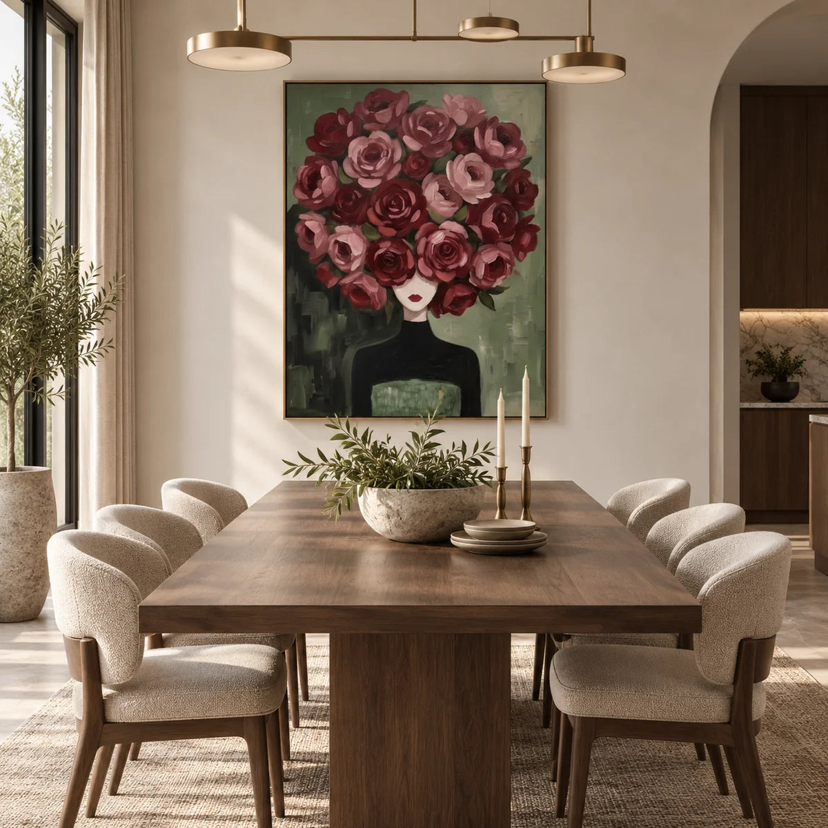 Textured Floral Portrait Wall Art