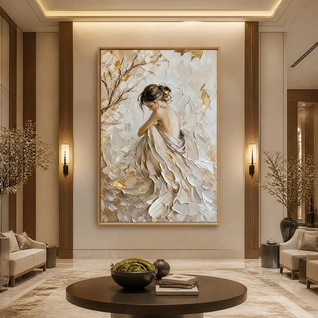 3D Textured Woman Silhouette Wall Art