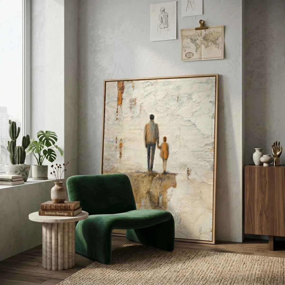 Textured Figures on the Horizon Wall Art