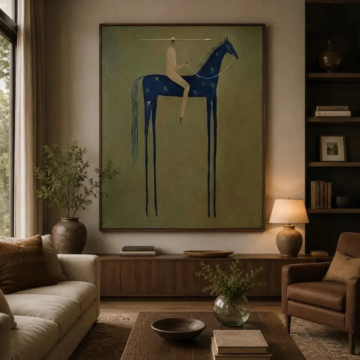 Naive Art Celestial Horse Rider Wall Art