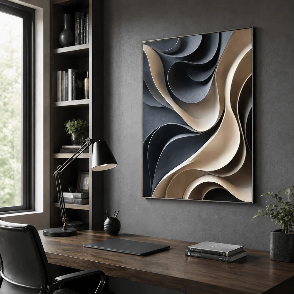 Sculptural Curved Waves Wall Art