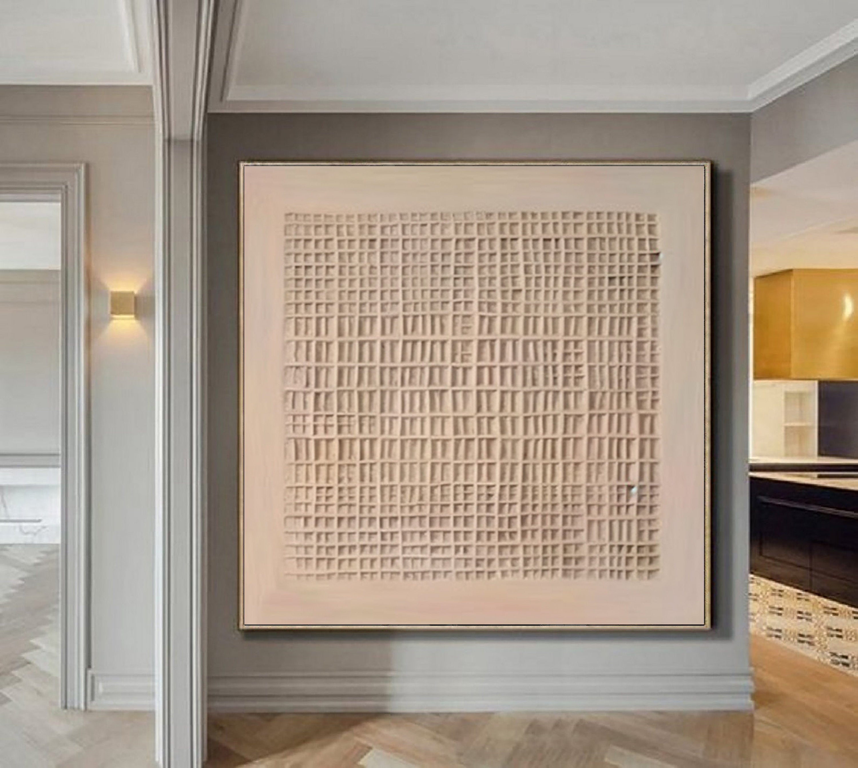 Minimalist Textured Neutral Wall Art – Abstract Geometric Canvas #BB026
