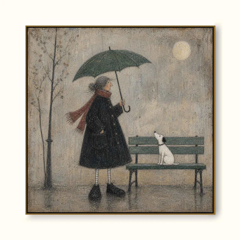 Winter Rain Bench Companion Wall Art