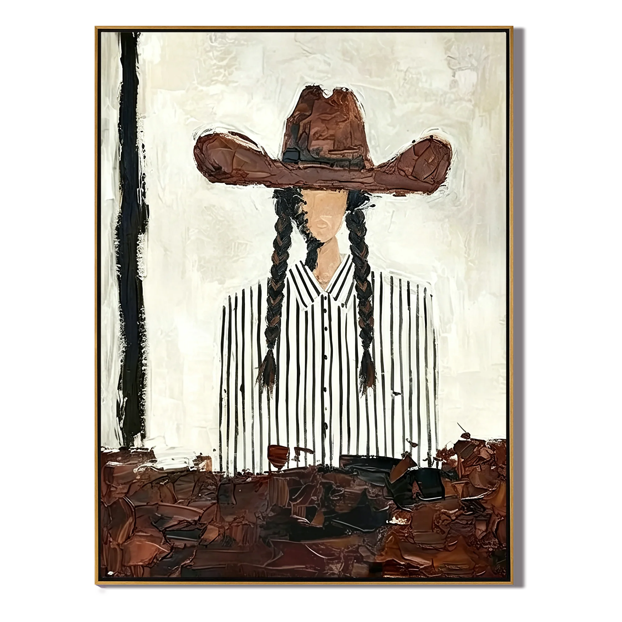 Impasto Braided Cowgirl Wall Art
