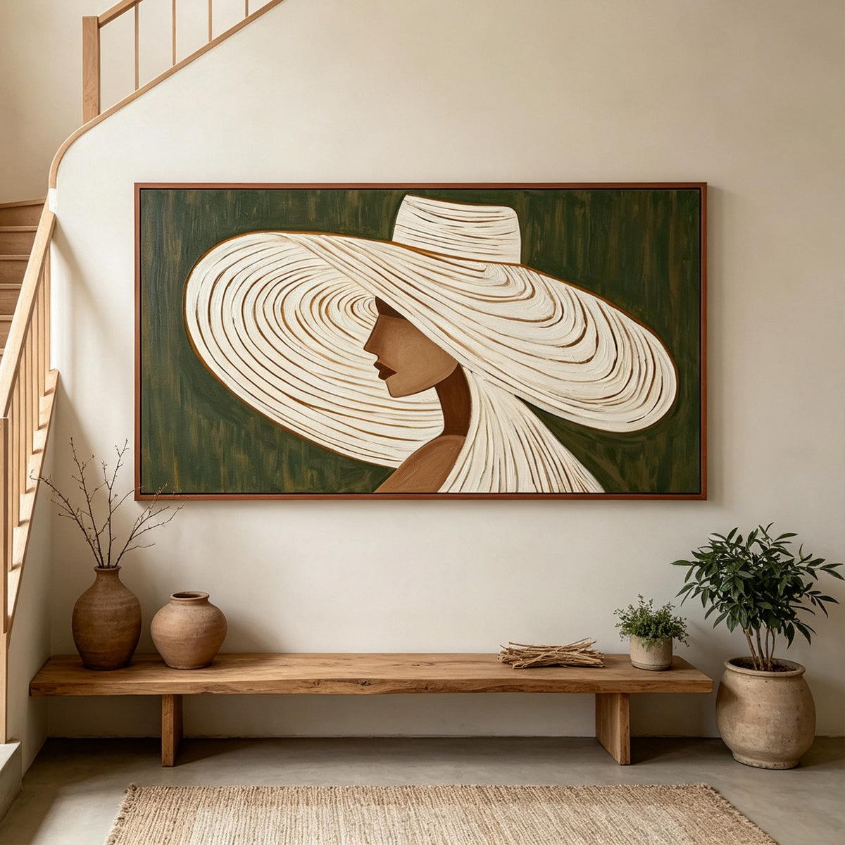 Textured Wide Brim Hat Wall Art