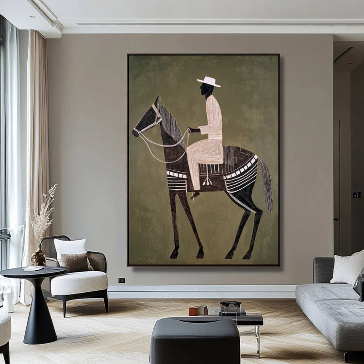 Silhouette Cowboy Rider Wall Art