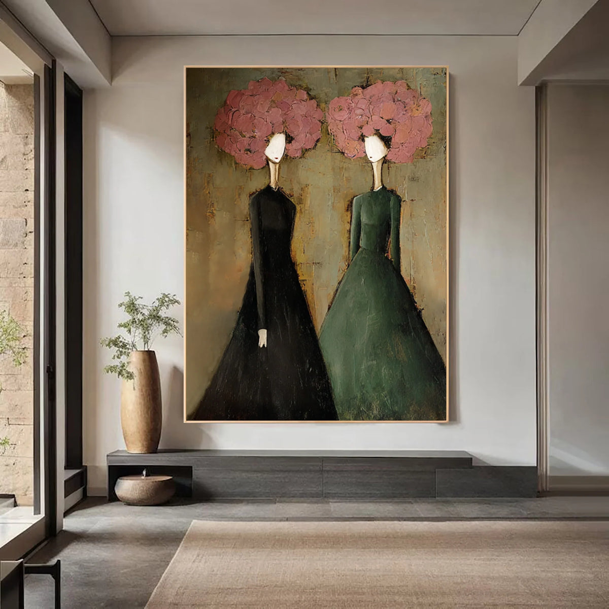 Textured Two Women Wall Art