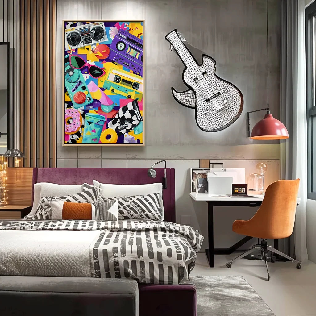 Pop Art Retro Cassette Collage Wall Art