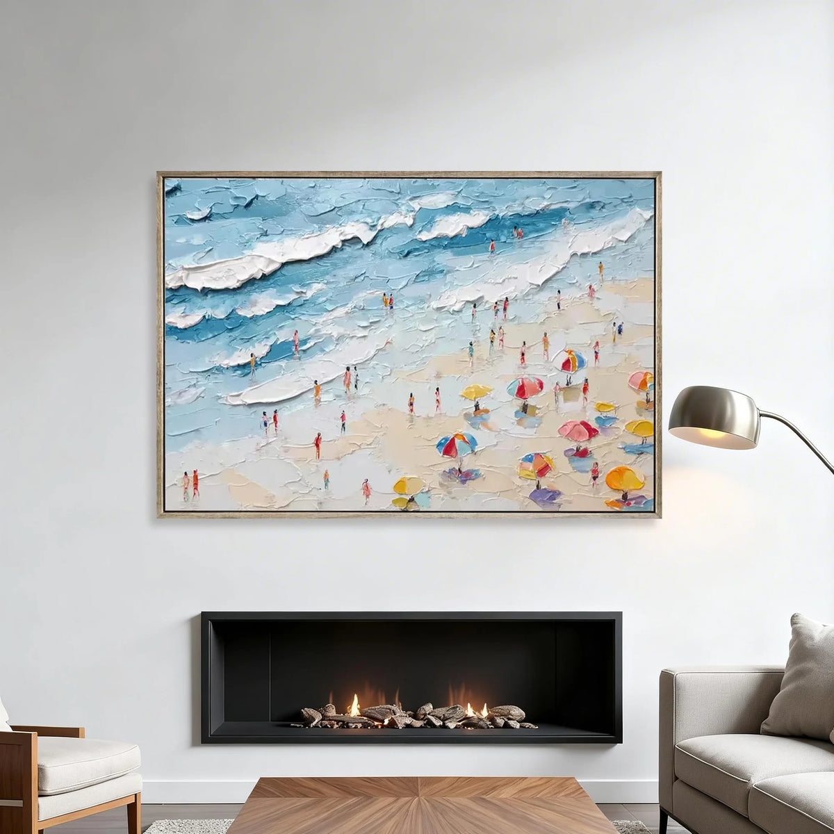 Textured Aerial Summer Beach Wall Art