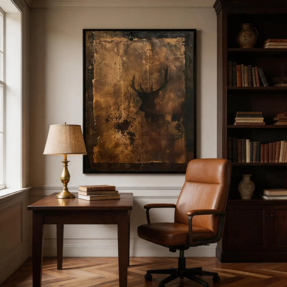 Weathered Bronze Deer Silhouette Wall Art