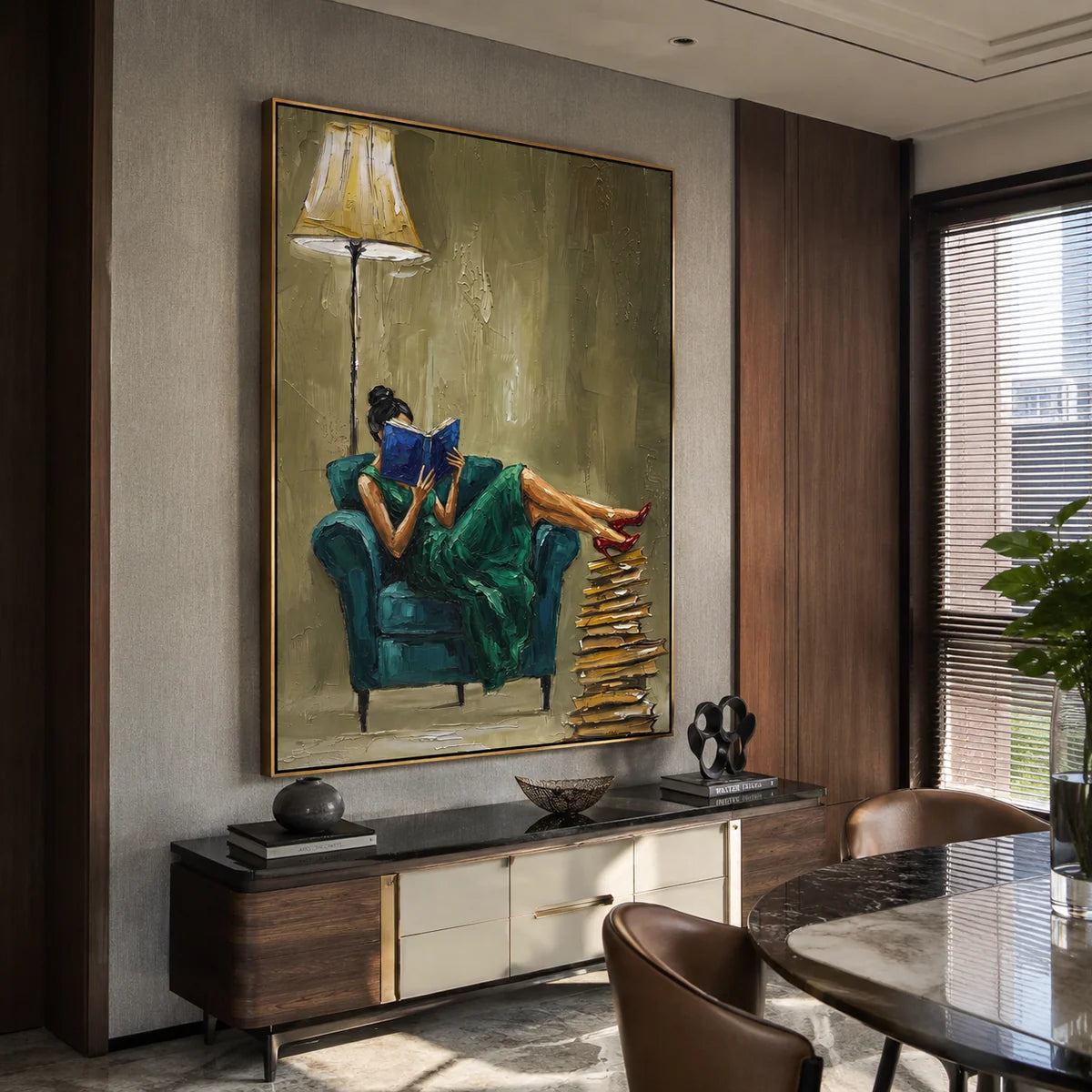 Textured Reclining Reader Wall Art