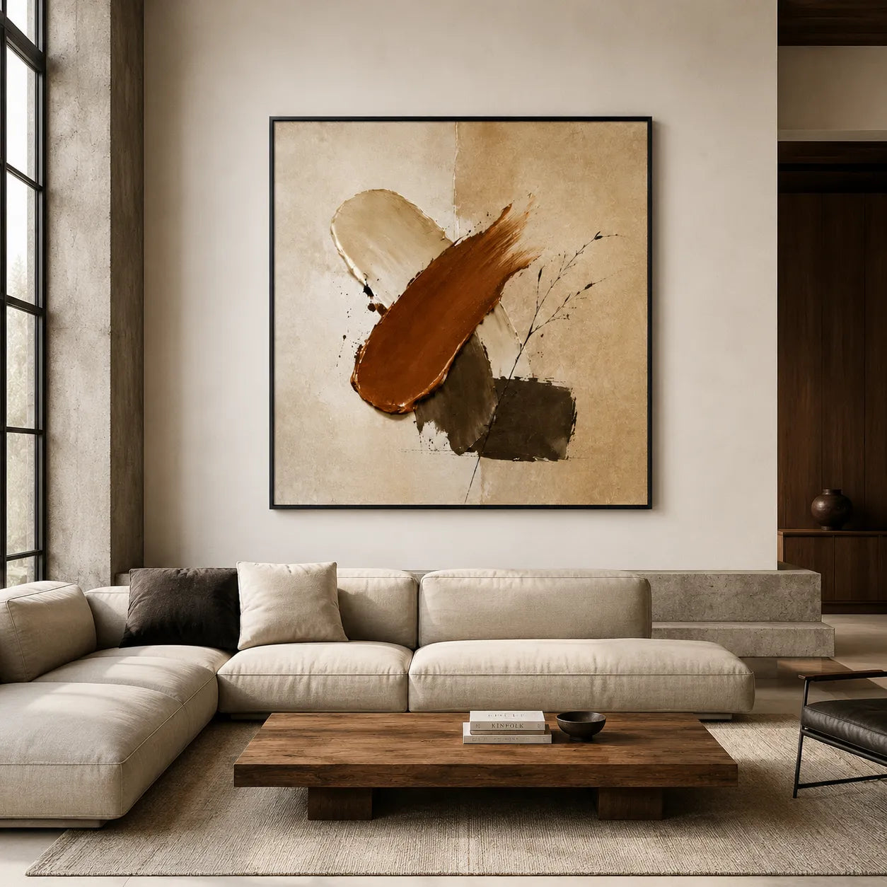 Plaster Textured Rust Sweep Wall Art