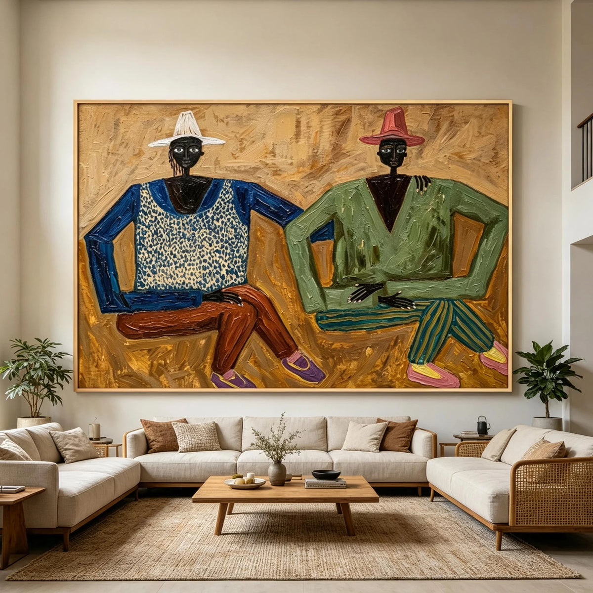 Impasto Seated Duo Wall Art