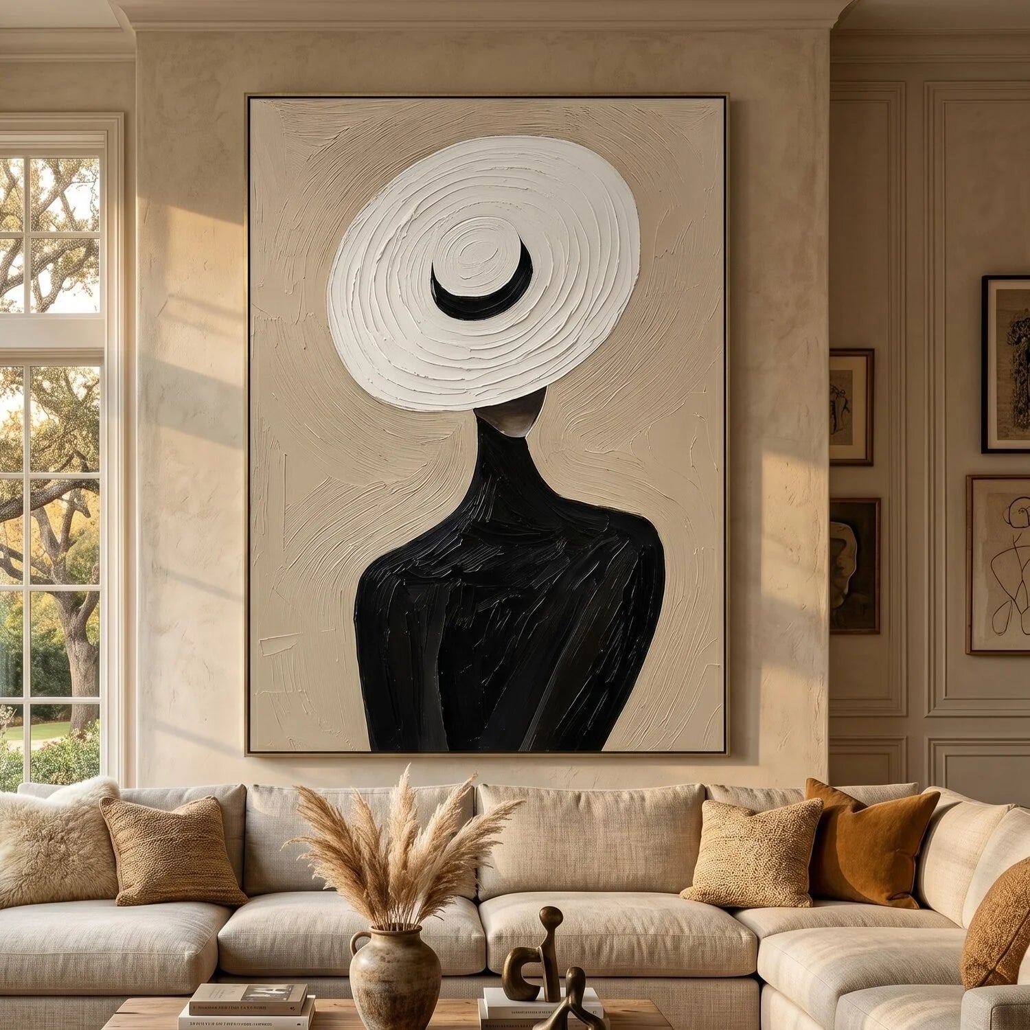 Oversized Sunhat Figure Wall Art