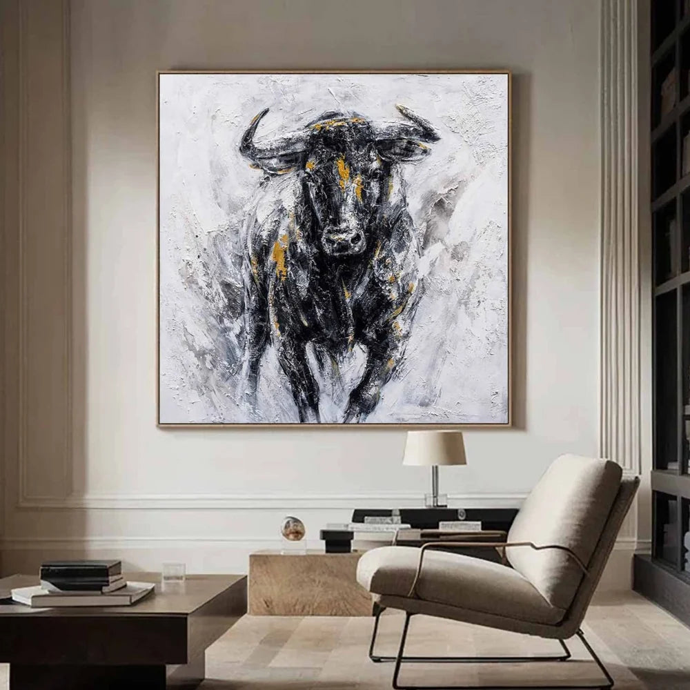 Textured Bull Portrait Wall Art