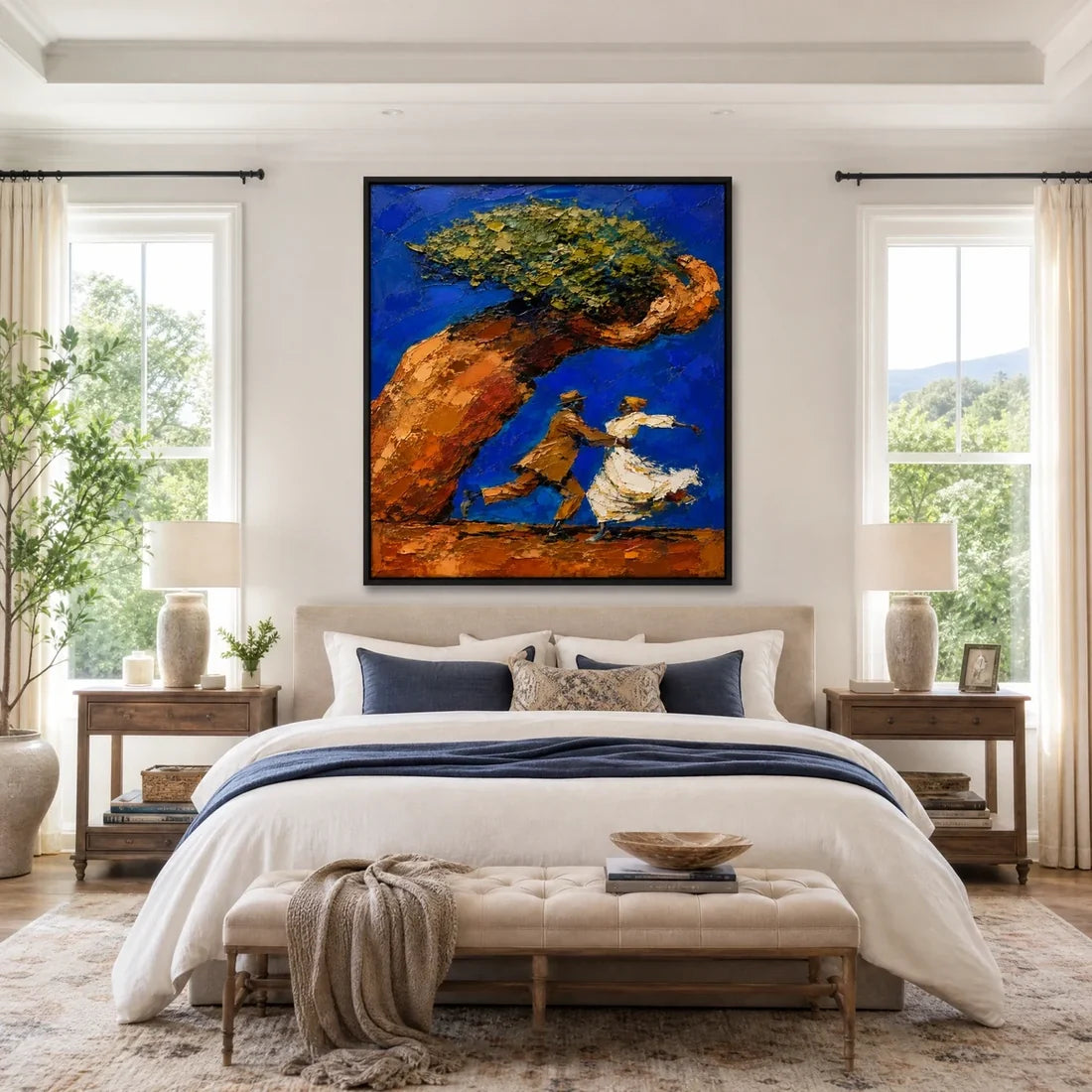 Textured Golden Tree Wall Art