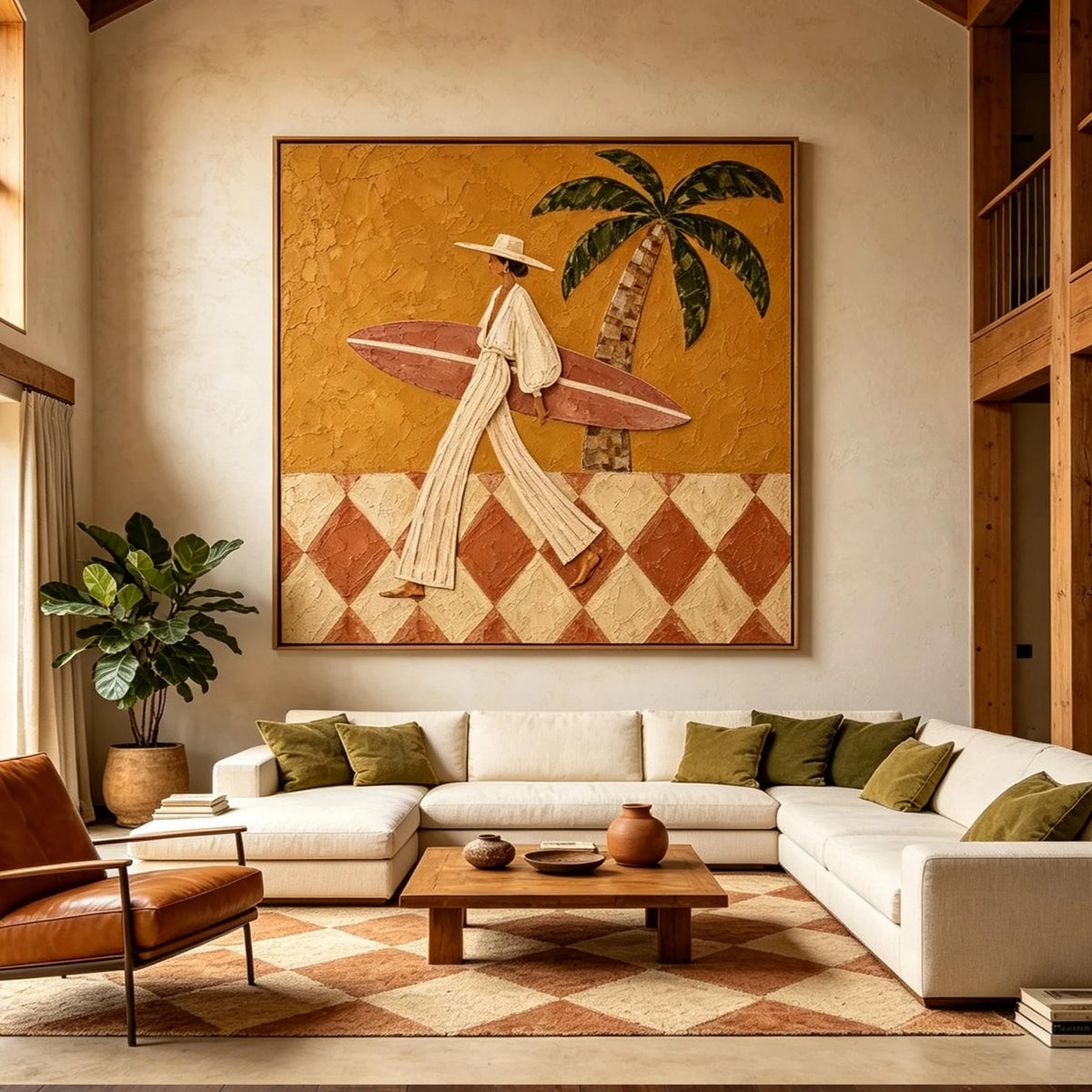 Minimalist Palm Surfer Wall Art