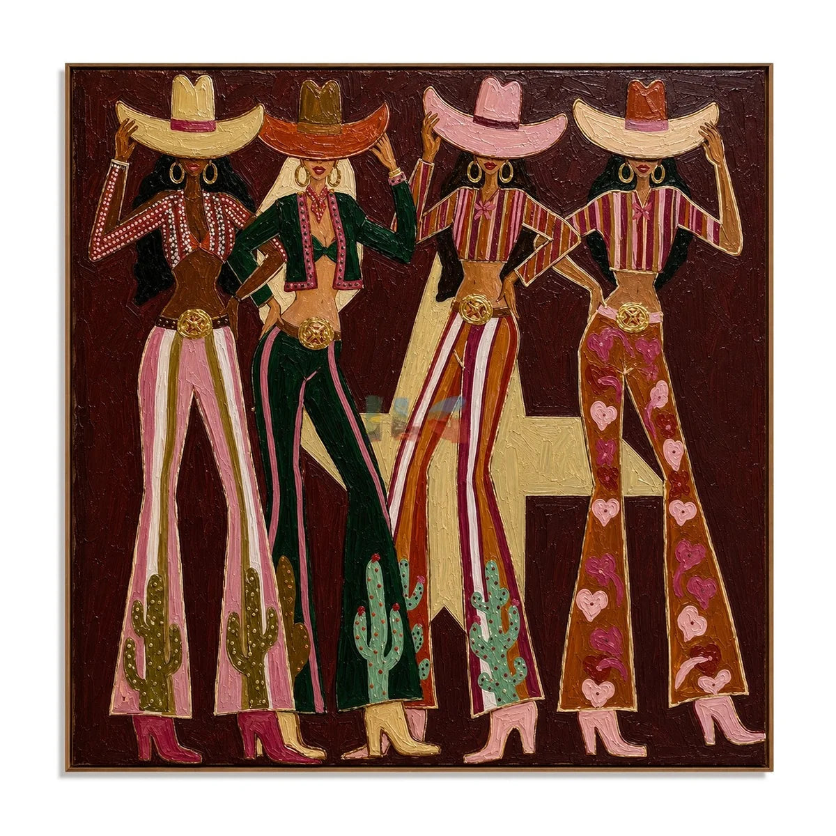 Graphic Western Cowgirls Wall Art