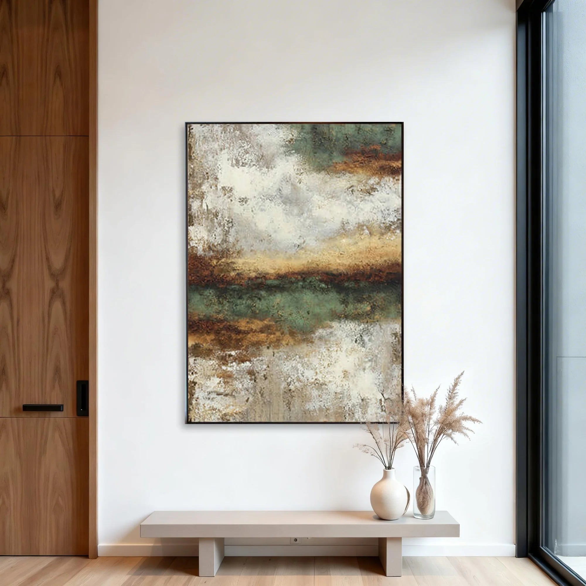Plaster Textured Rust Horizon Wall Art