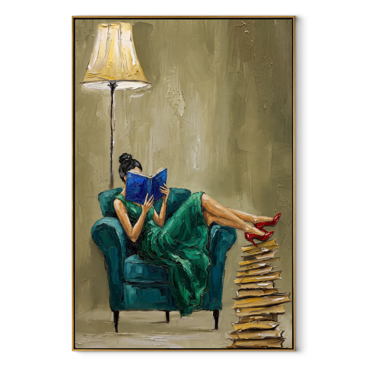 Textured Reclining Reader Wall Art