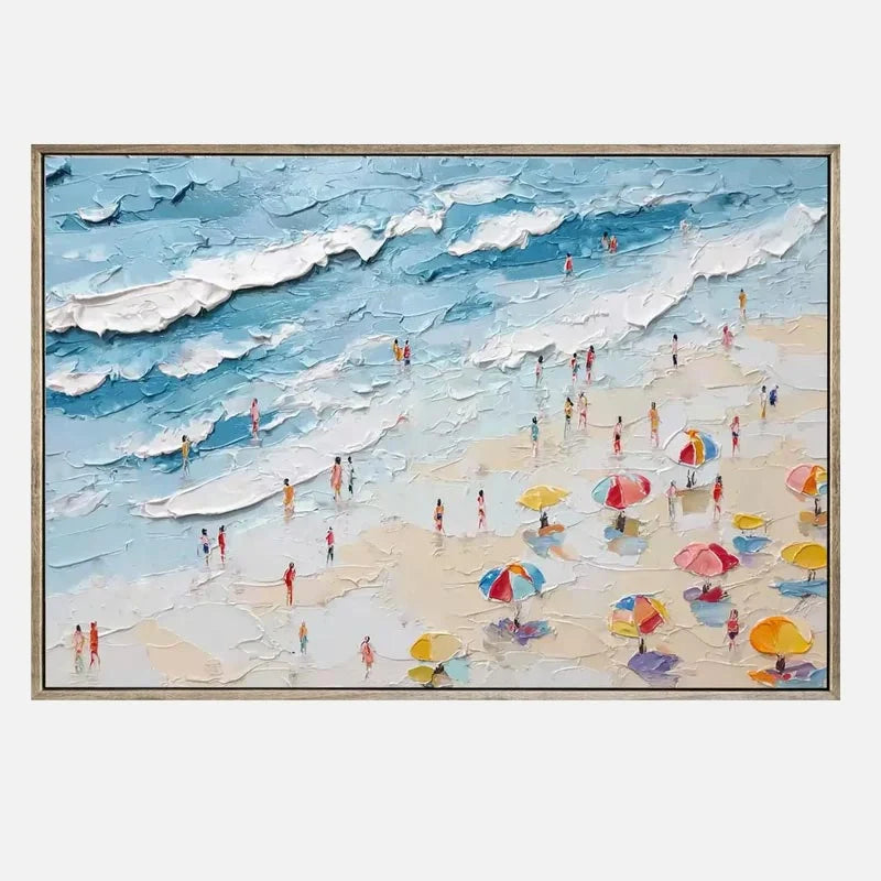 Textured Aerial Summer Beach Wall Art