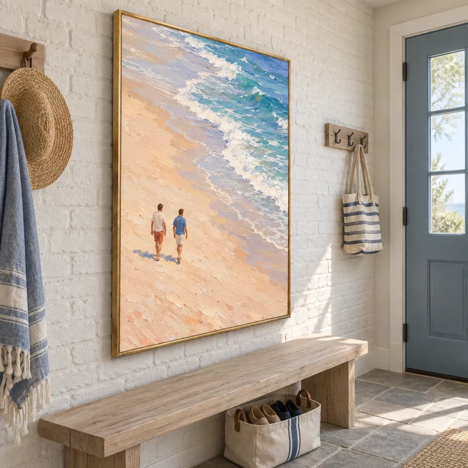 Textured Beach Walkers Wall Art