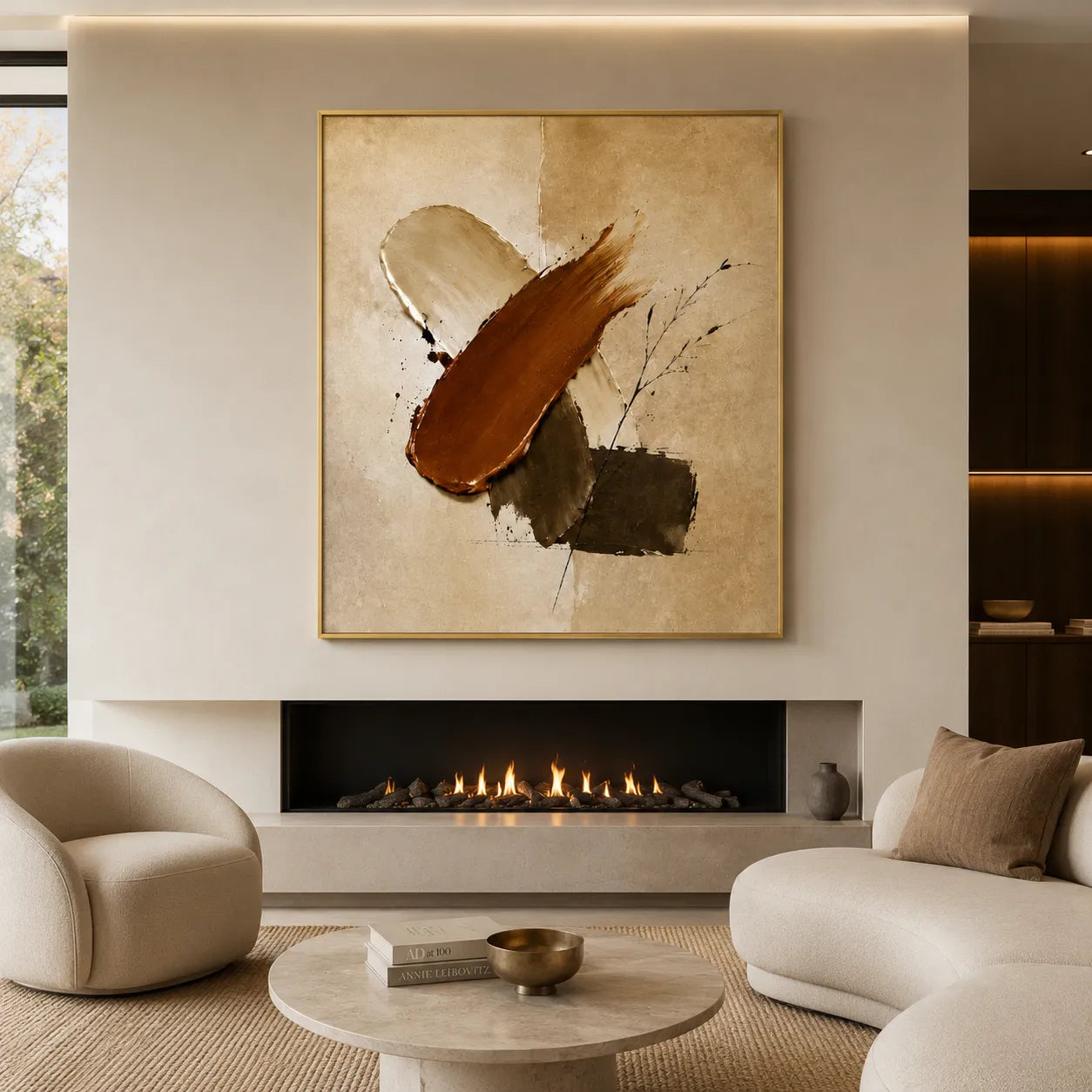 Plaster Textured Rust Sweep Wall Art