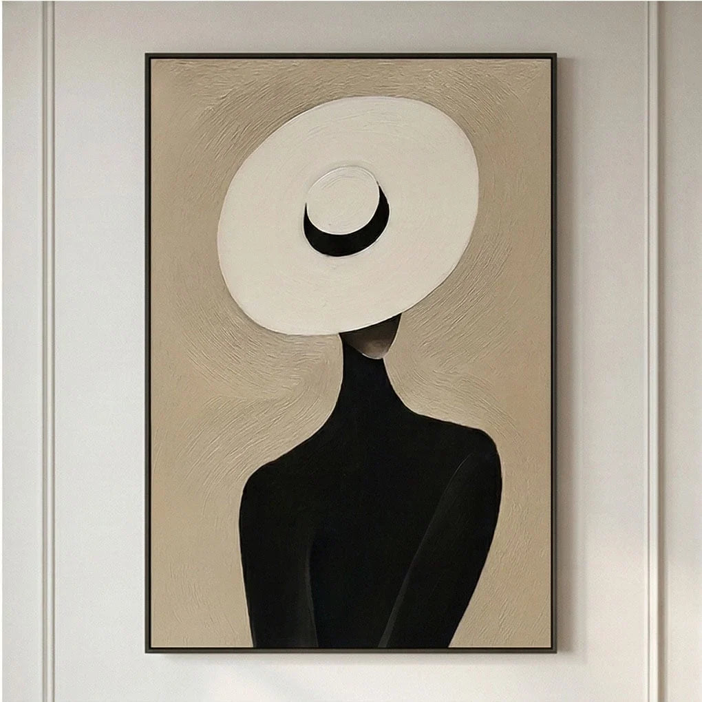 Oversized Sunhat Figure Wall Art