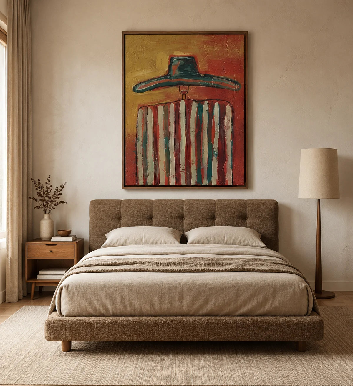 Textured Wide Brim Silhouette Wall Art