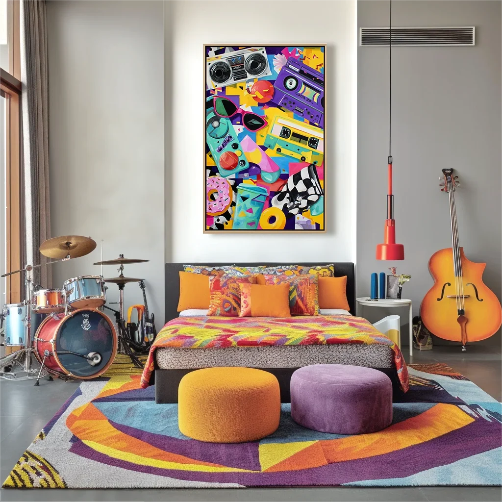 Pop Art Retro Cassette Collage Wall Art