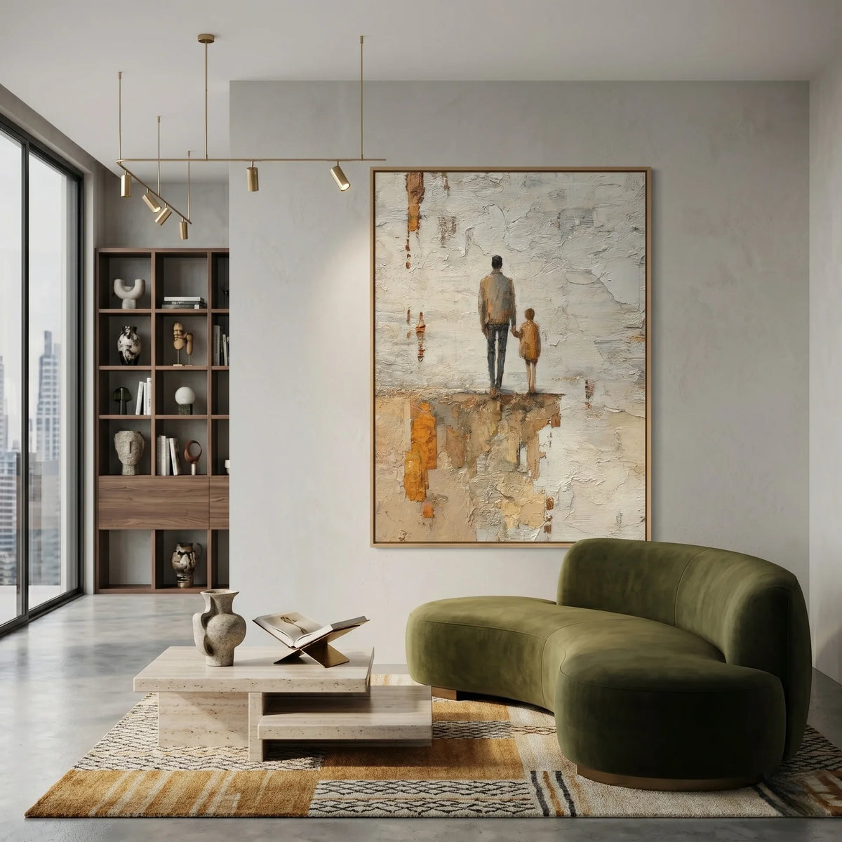 Textured Figures on the Horizon Wall Art