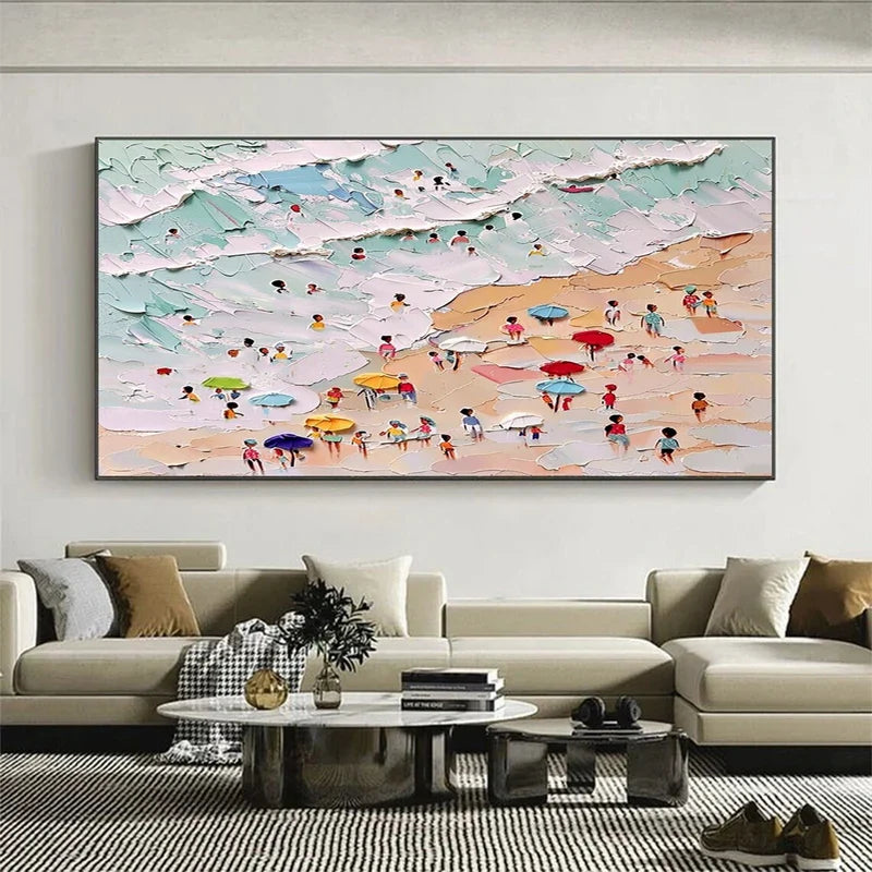 Textured Pastel Beach Panoramic Wall Art