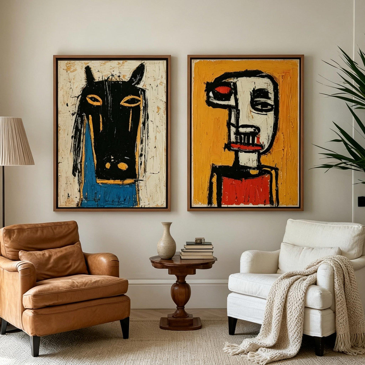 Textured Horse Mask Wall Art Set of 2