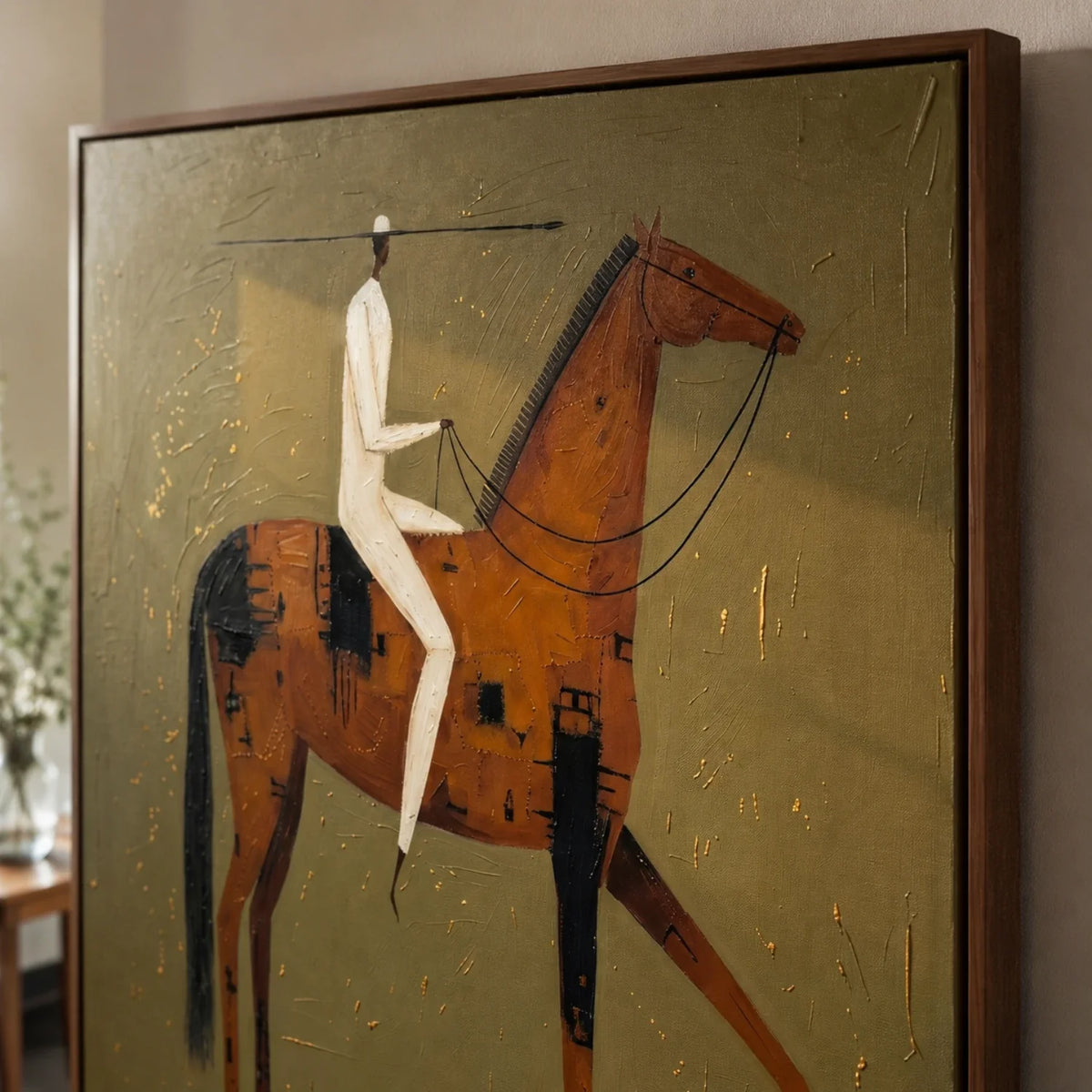Textured Rider on Horse Wall Art