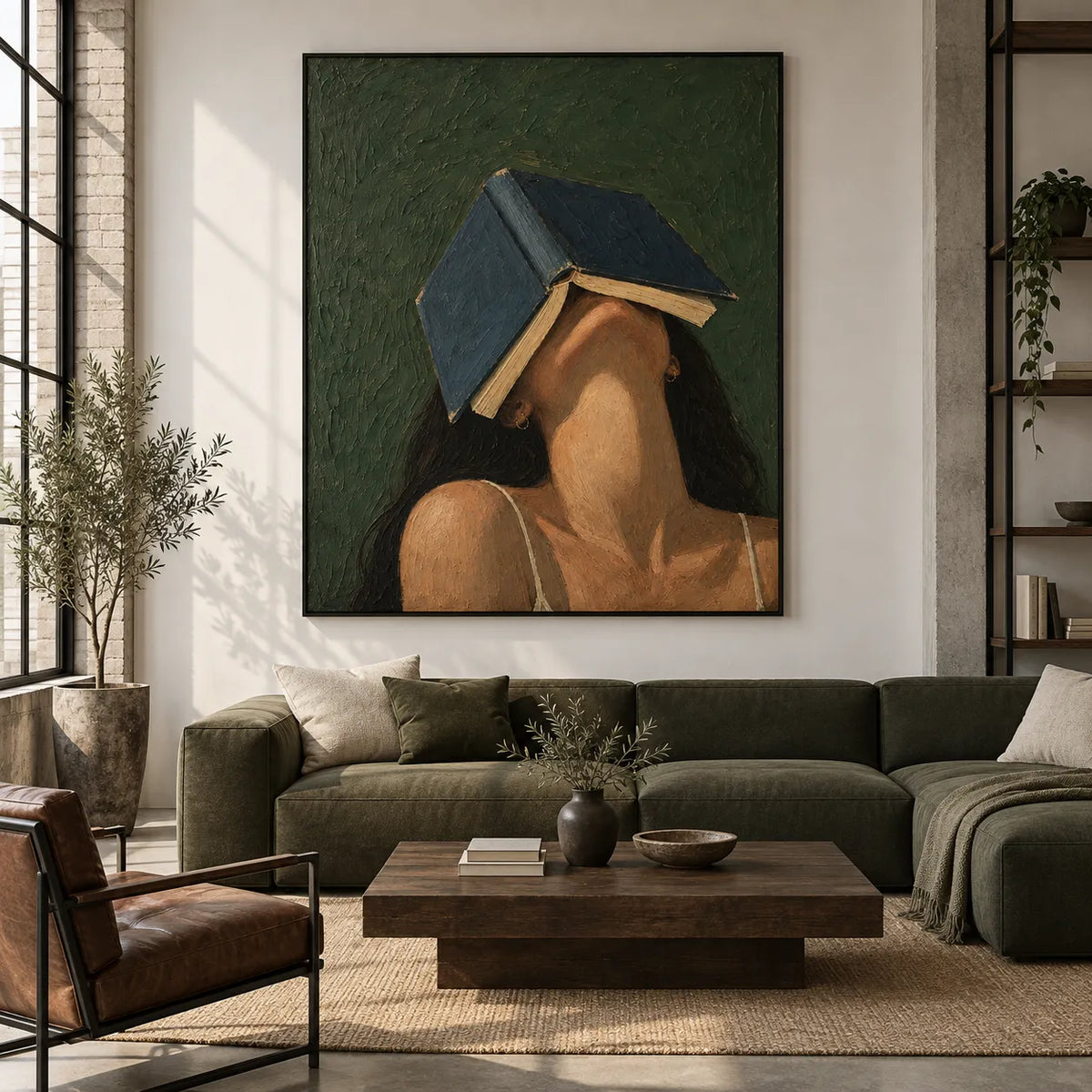 Textured Book Over Face Wall Art