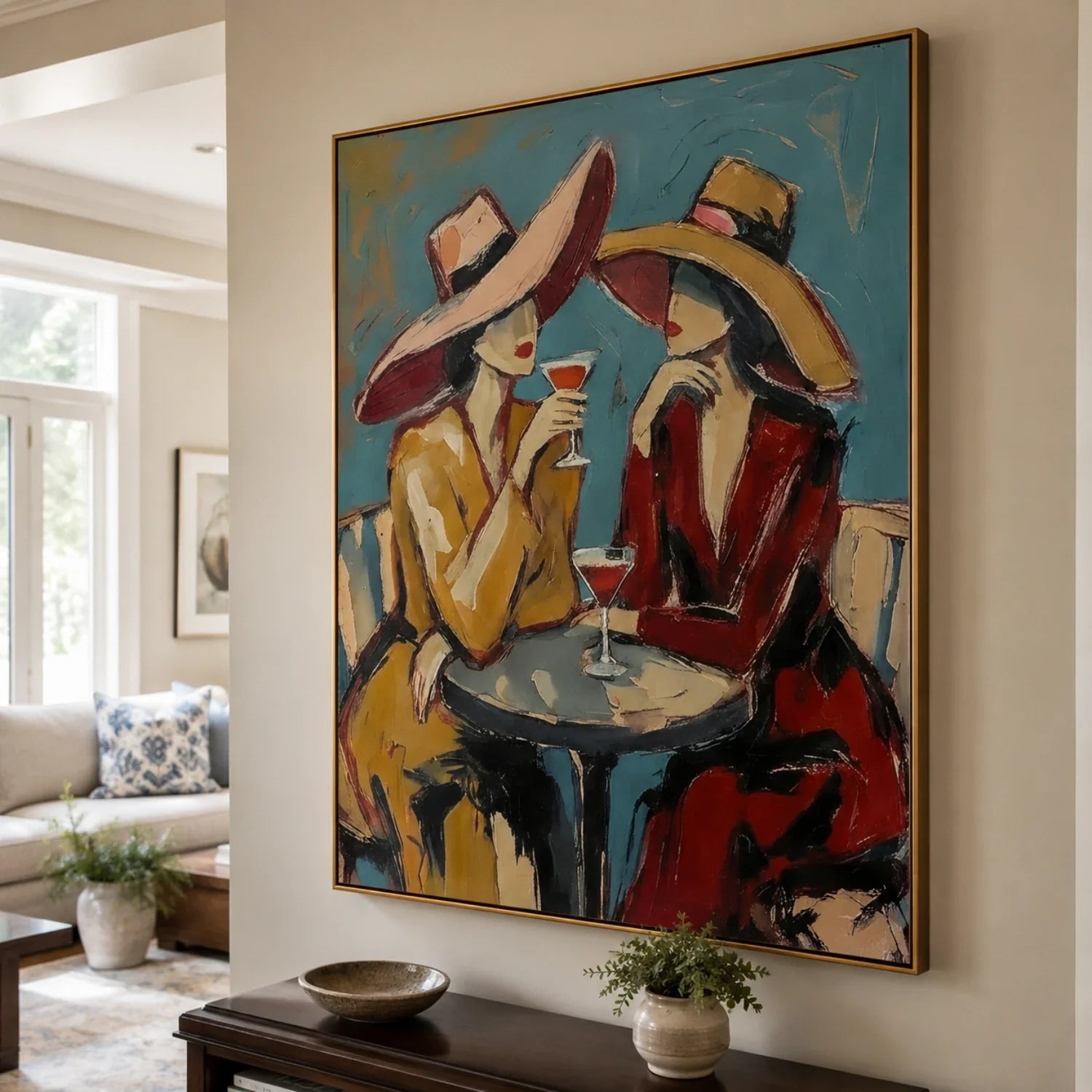 Impasto Wide Hat Cocktail Duo Wall Art
