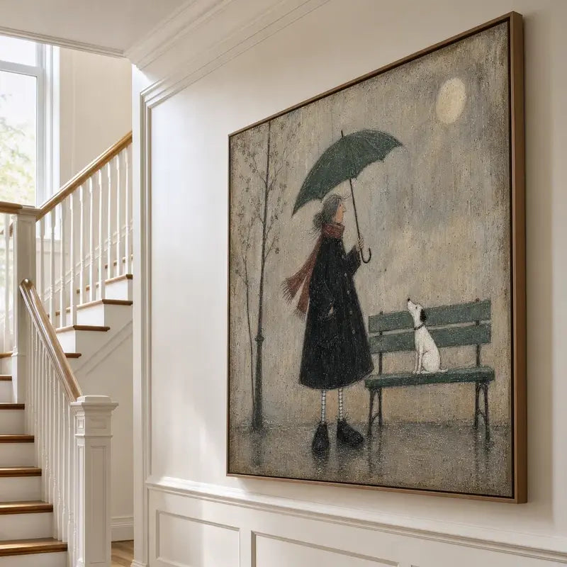Winter Rain Bench Companion Wall Art