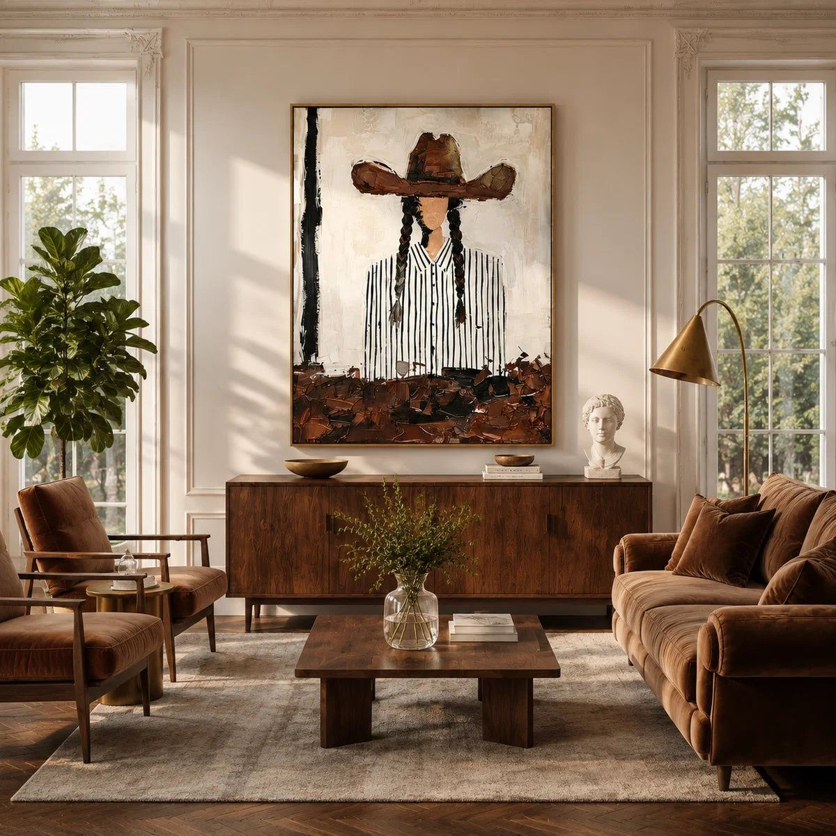 Impasto Braided Cowgirl Wall Art