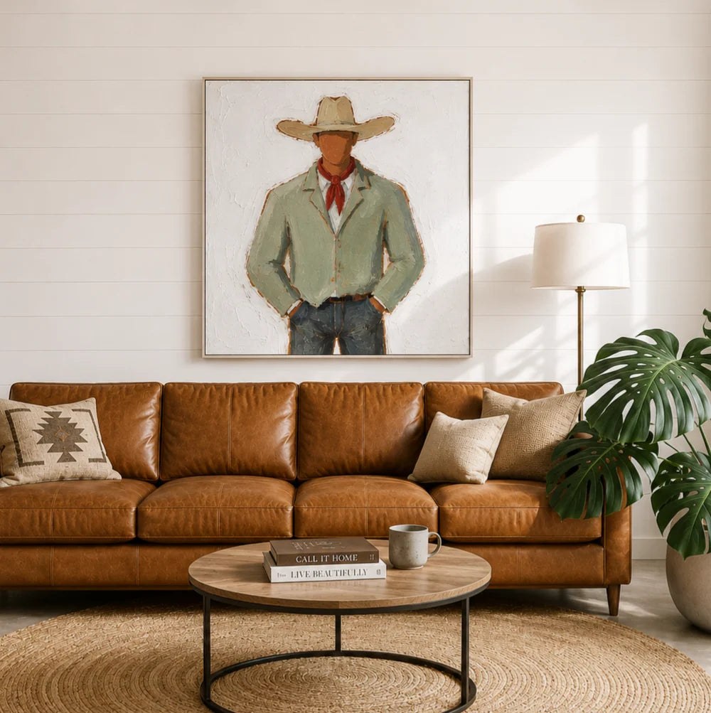 Impasto Faceless Cowboy Wall Art