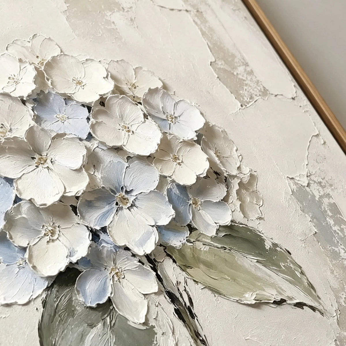 Sculptural White Hydrangea Wall Art