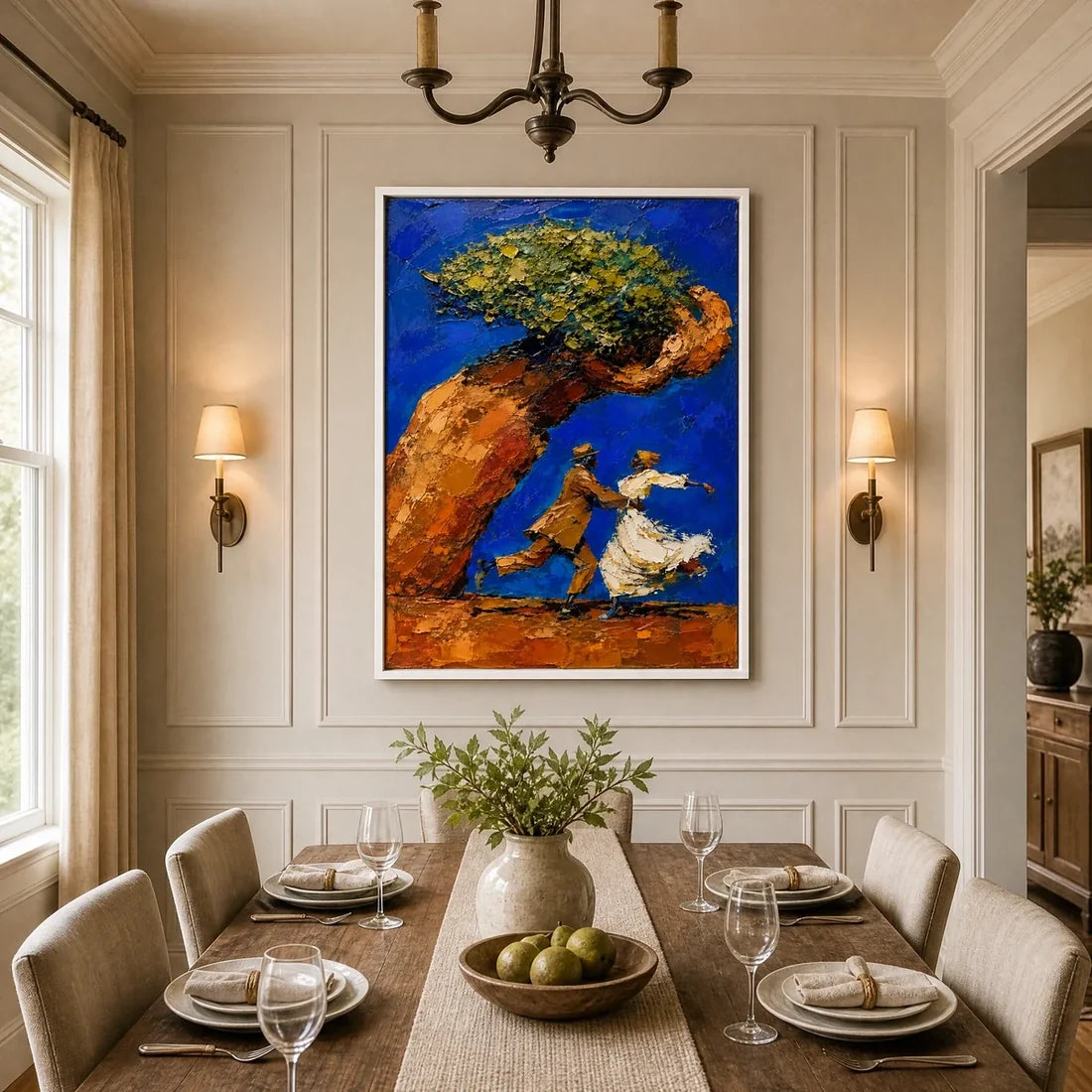 Textured Golden Tree Wall Art
