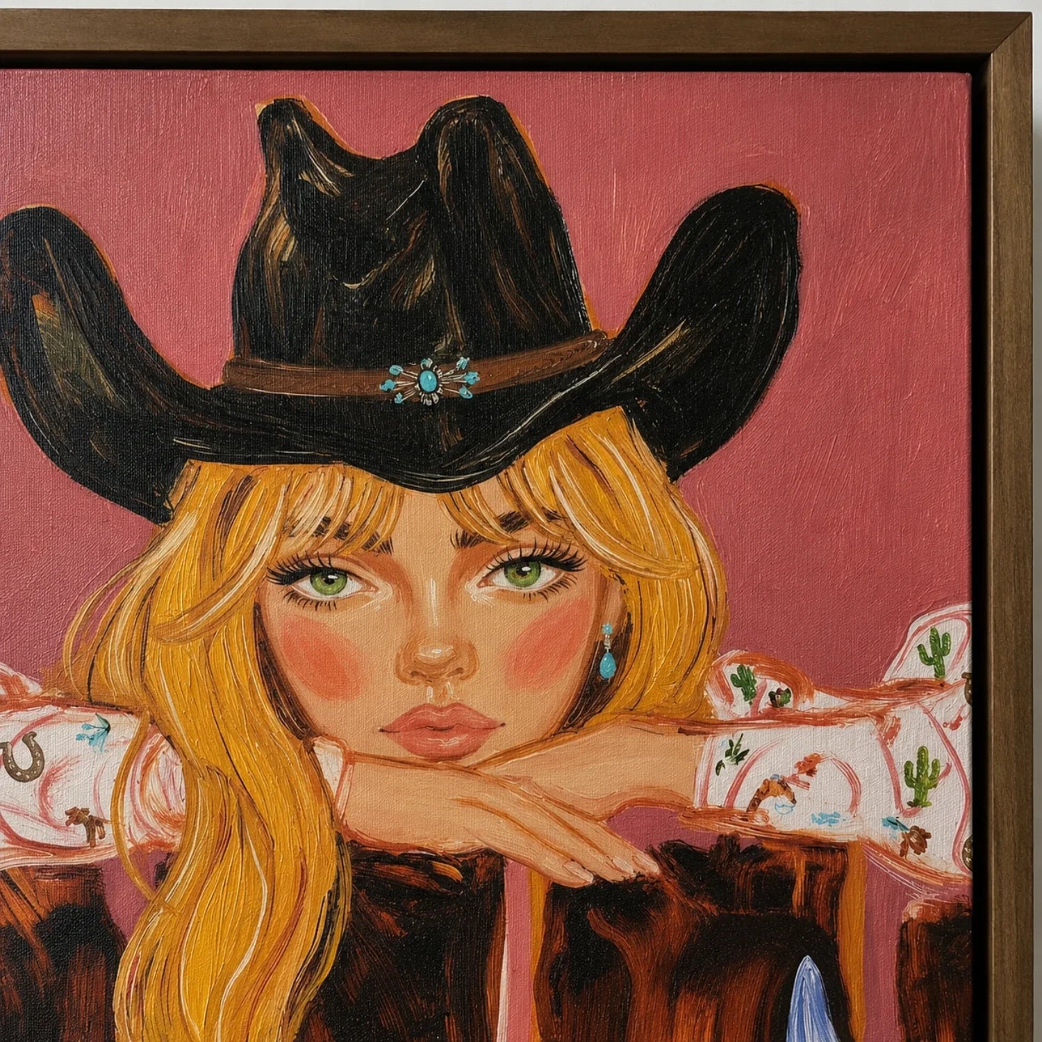 Starry Cowgirl Portrait Wall Art