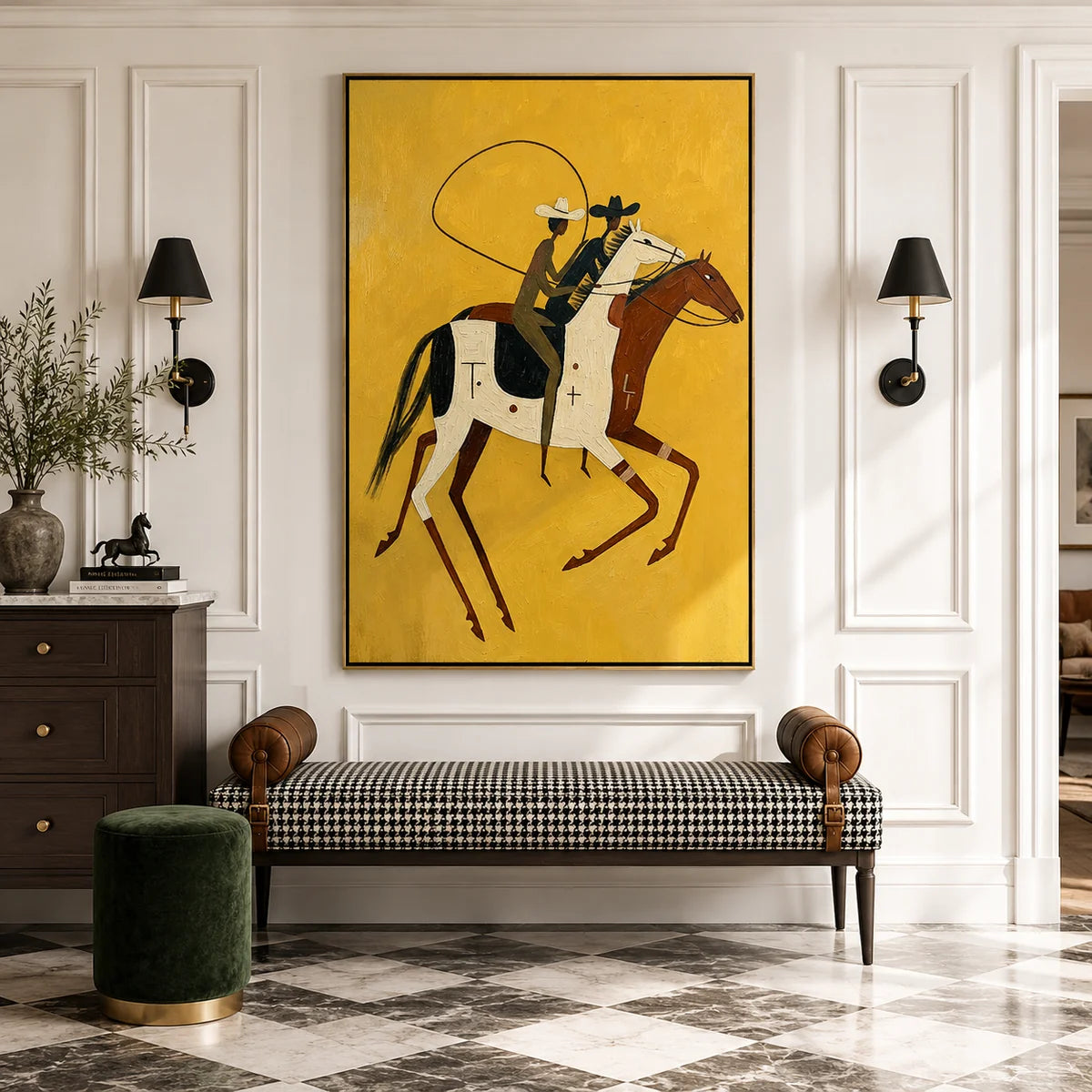 Flat-Toned Lasso Rider Wall Art