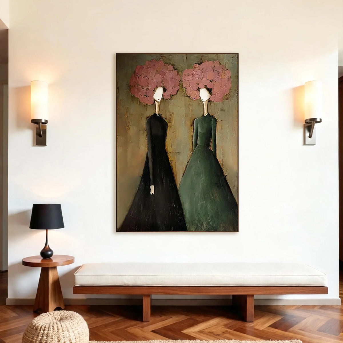 Textured Two Women Wall Art