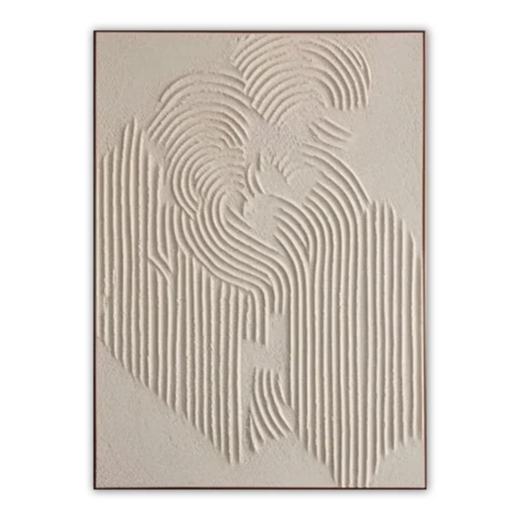 Beige & Brown Abstract Textured Painting Canvas #BB022