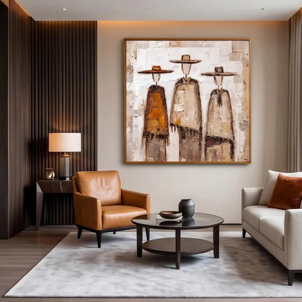 Impasto Trio in Hats Wall Art