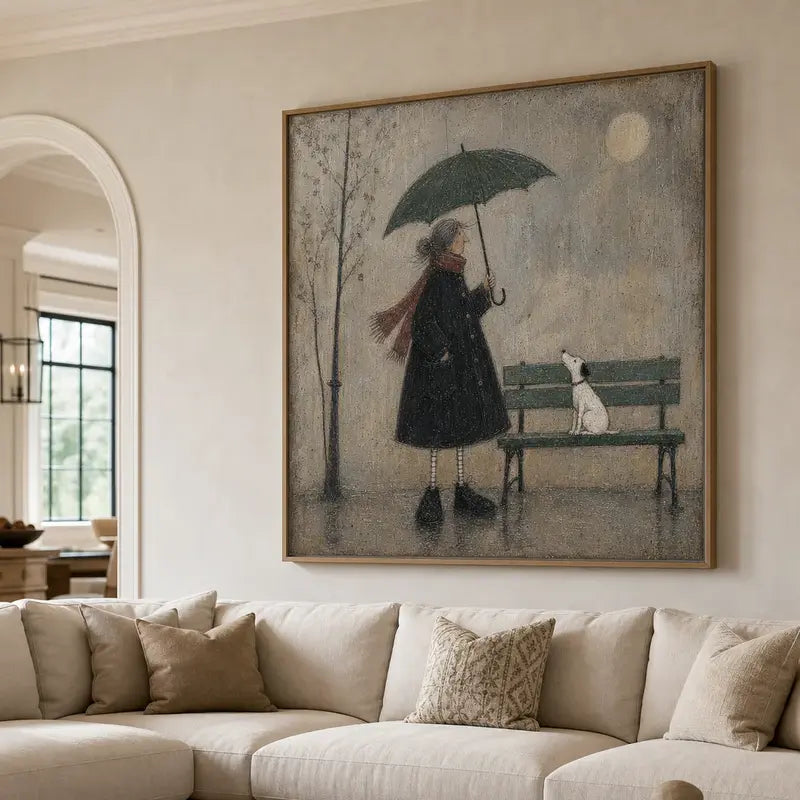 Winter Rain Bench Companion Wall Art