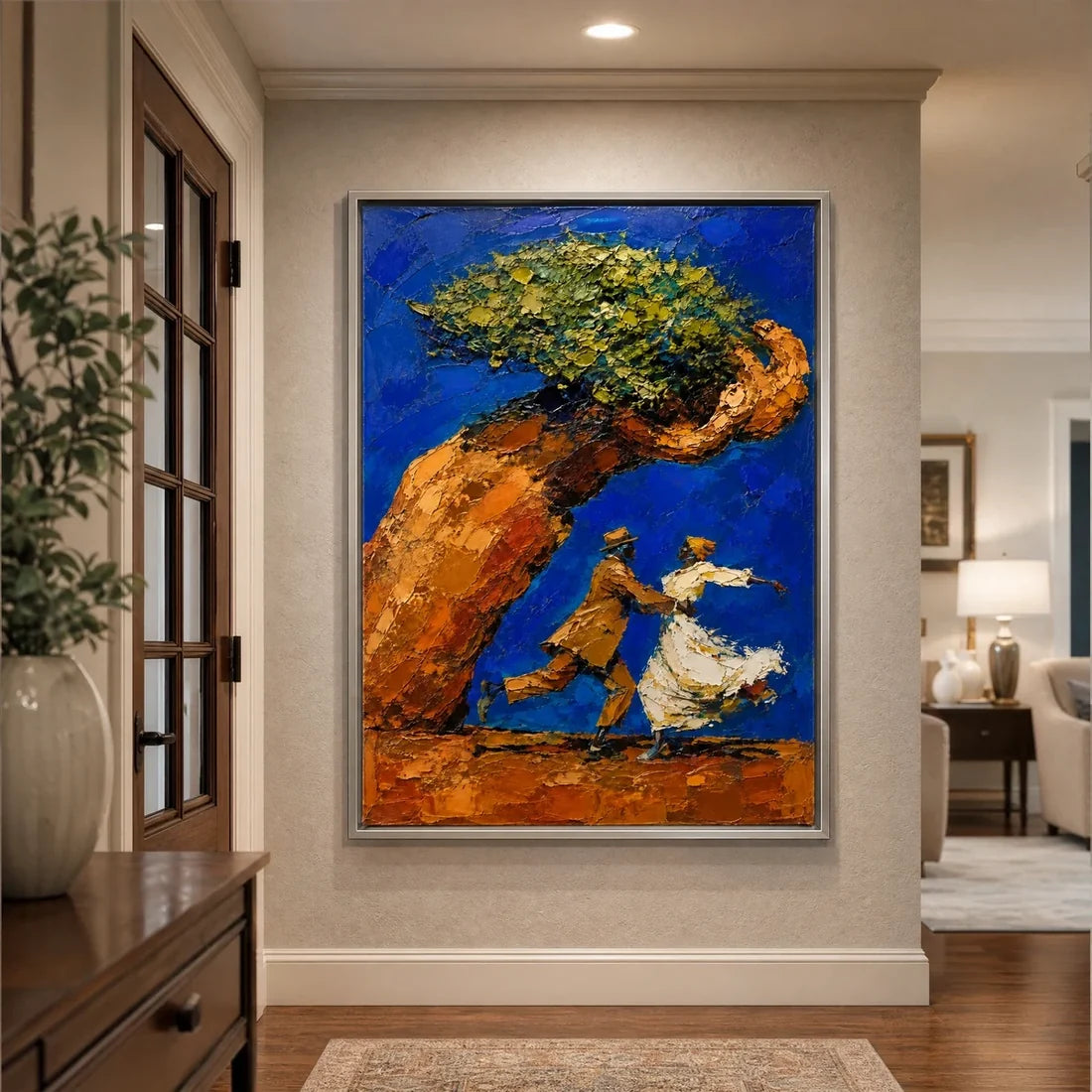 Textured Golden Tree Wall Art